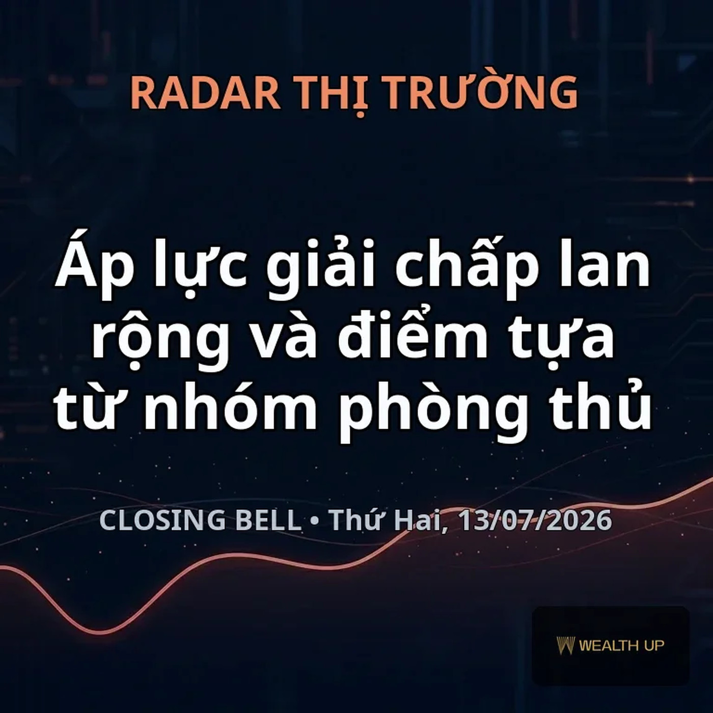 Closing Bell Thứ Hai, 13/07/2026 — Áp lực giải chấp lan rộng và điểm tựa từ nhóm phòng thủ episode artwork