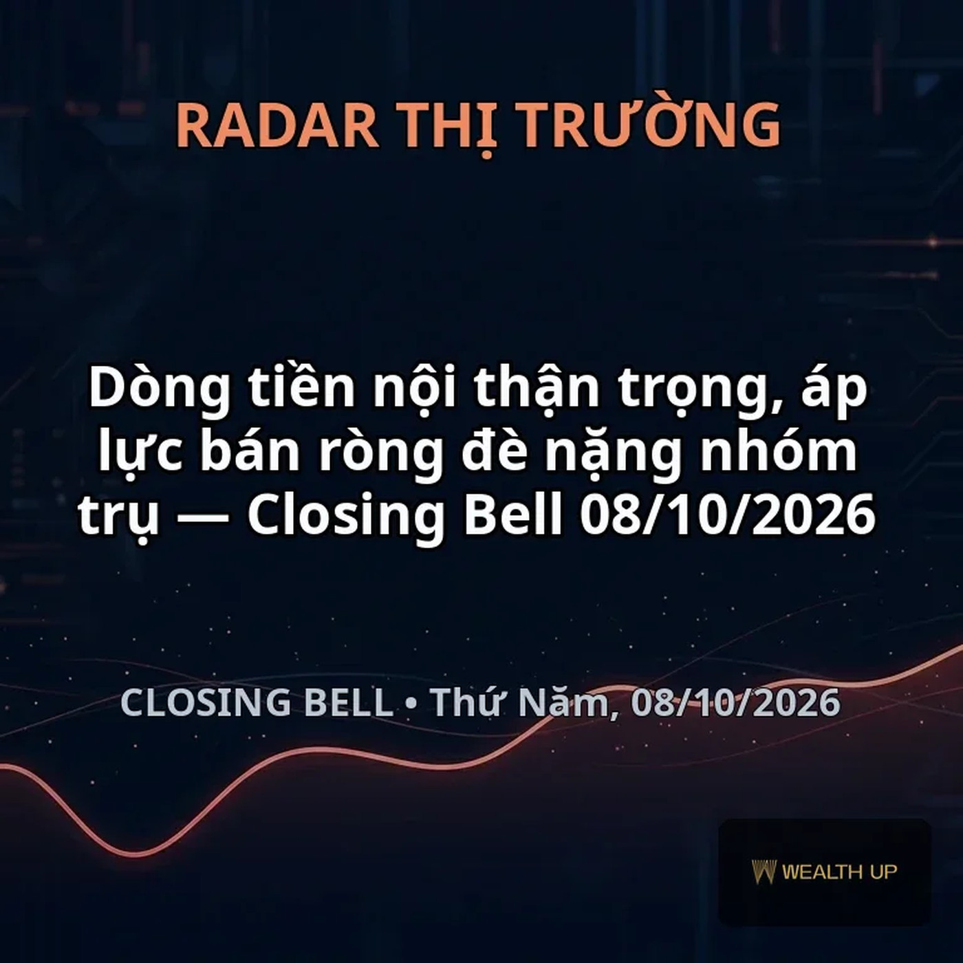 Dòng tiền nội thận trọng, áp lực bán ròng đè nặng nhóm trụ — Closing Bell 08/10/2026 episode artwork